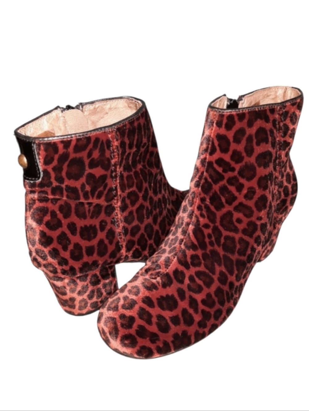 H by Hudson London Garnett Velvet Leopard Print Ankle Boots SZ EU 37